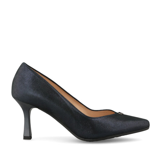 Ladies 6543 Shimmer G-fit Medium Heel Court Shoe In Navy