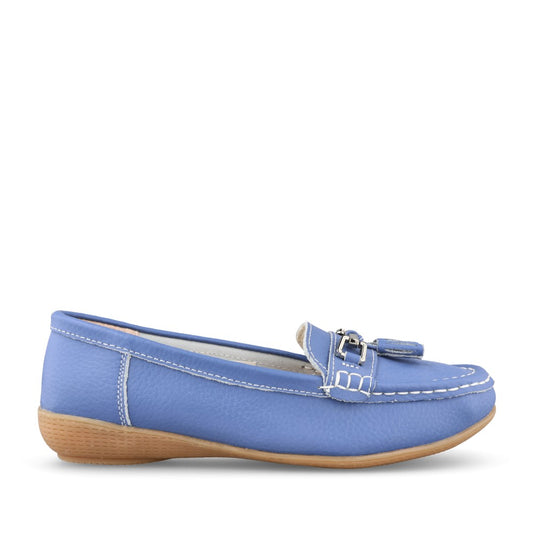 Ladies Nautical Slip-on Shoe In Blue
