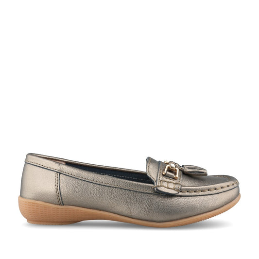Ladies Nautical Slip-on Shoe In Gun Metal