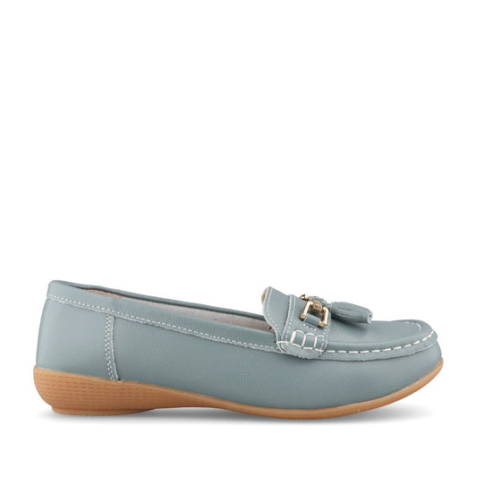 Ladies Nautical Slip-on Shoe In Baby Blue