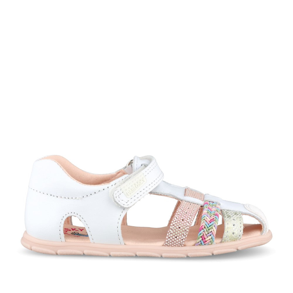Girls 067100 Velcro Sandal In White