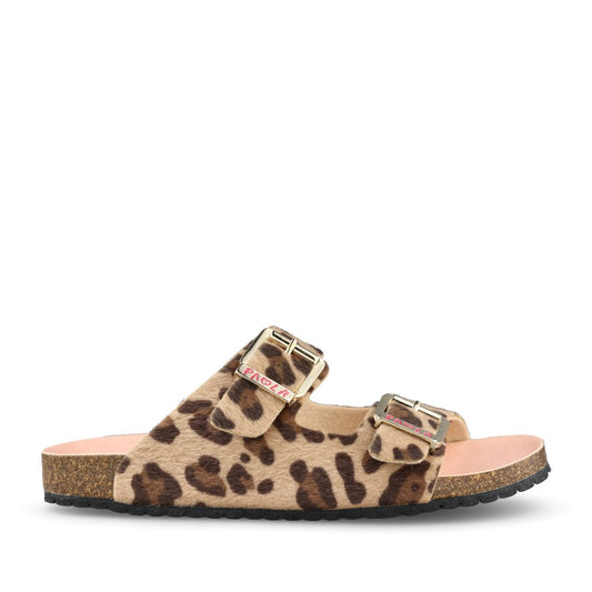 Girls 883133 Double Strap Mule In Leopard
