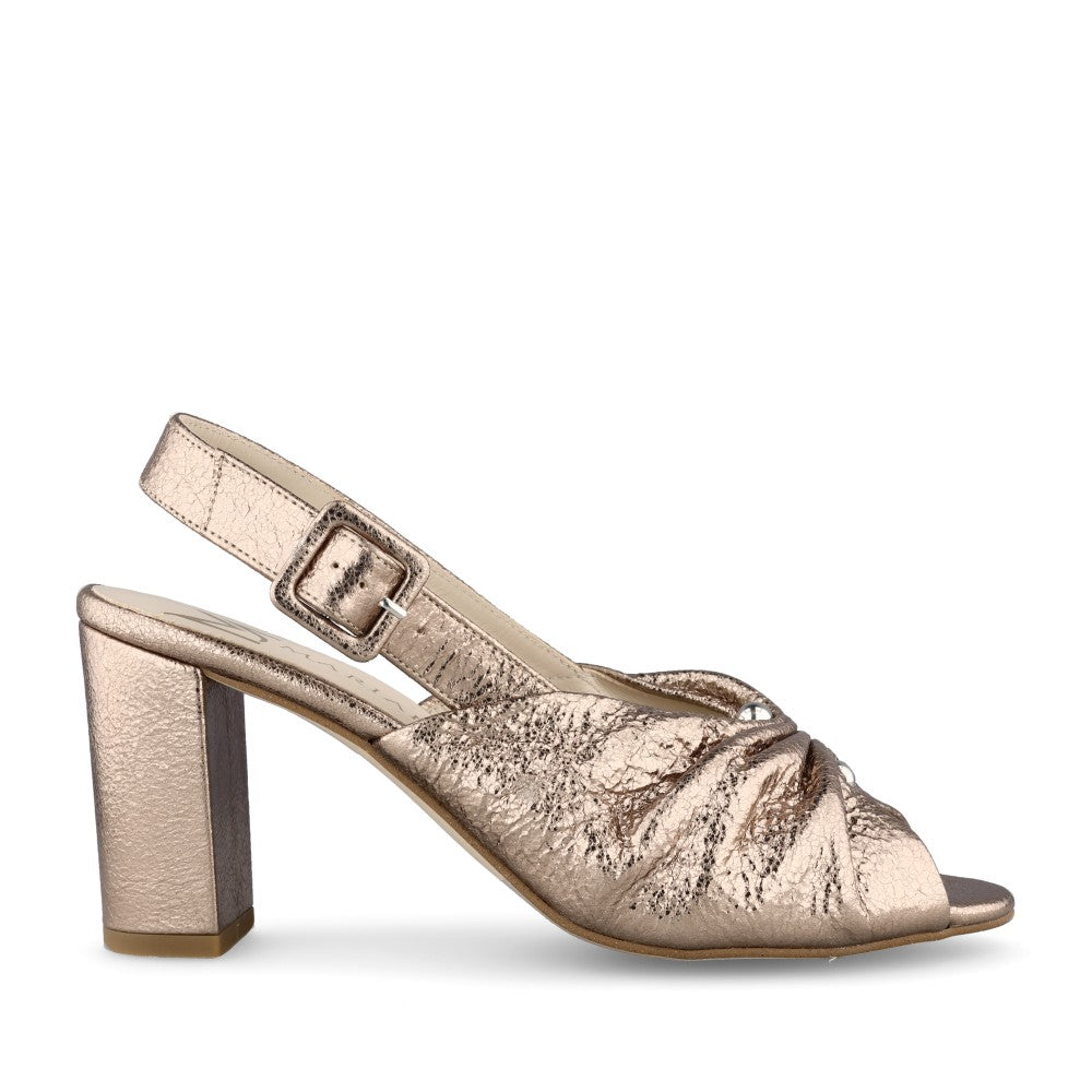 Ladies 53402 Medium Heel Sandal In Platino