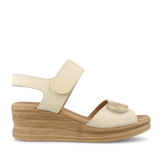 Ladies 11054 Wedge Sandal In Cream