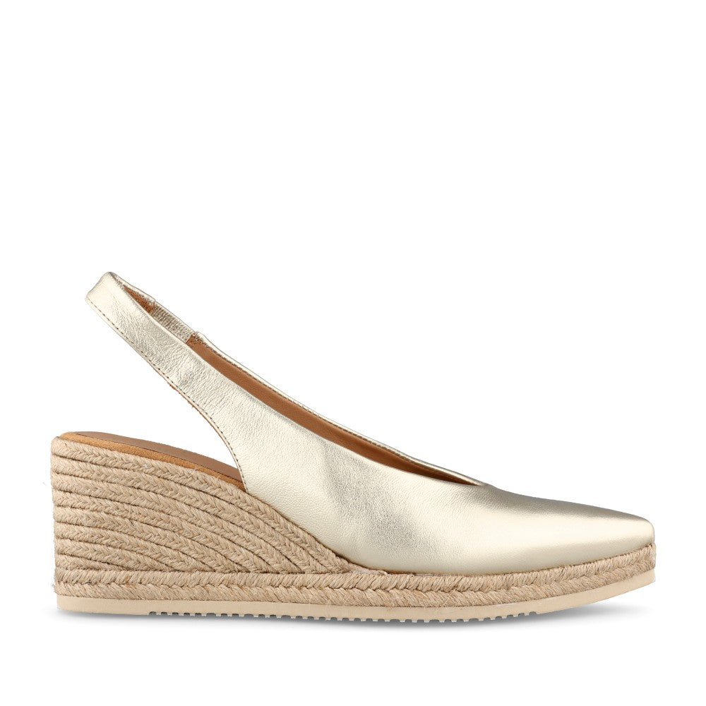 Ladies Decia Wedge Sling Back Shoe In Platino