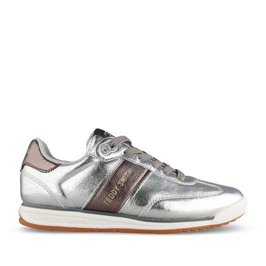 Ladies 120653 Laced Trainer In Silver