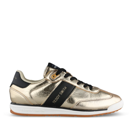 Ladies 120653 Laced Trainer In Gold