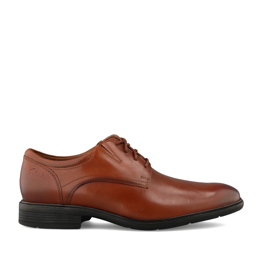 Mens Steadwell Lace Leather G-fit Shoe In Dark Tan