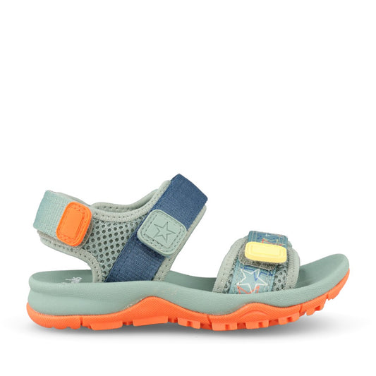Boys Wharf Tide Green Velcro Sandal In Kids G Fit