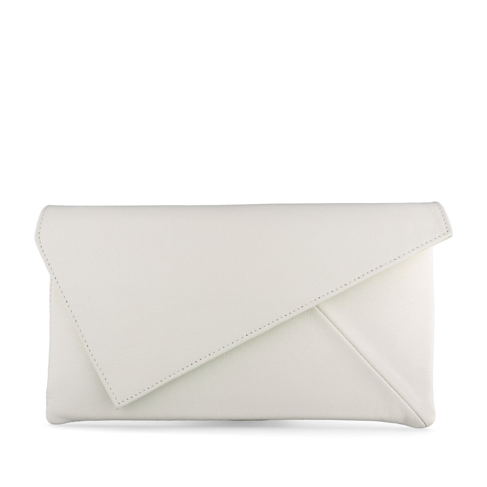 Ladies 905 Envelope Clutch Bag In Cream