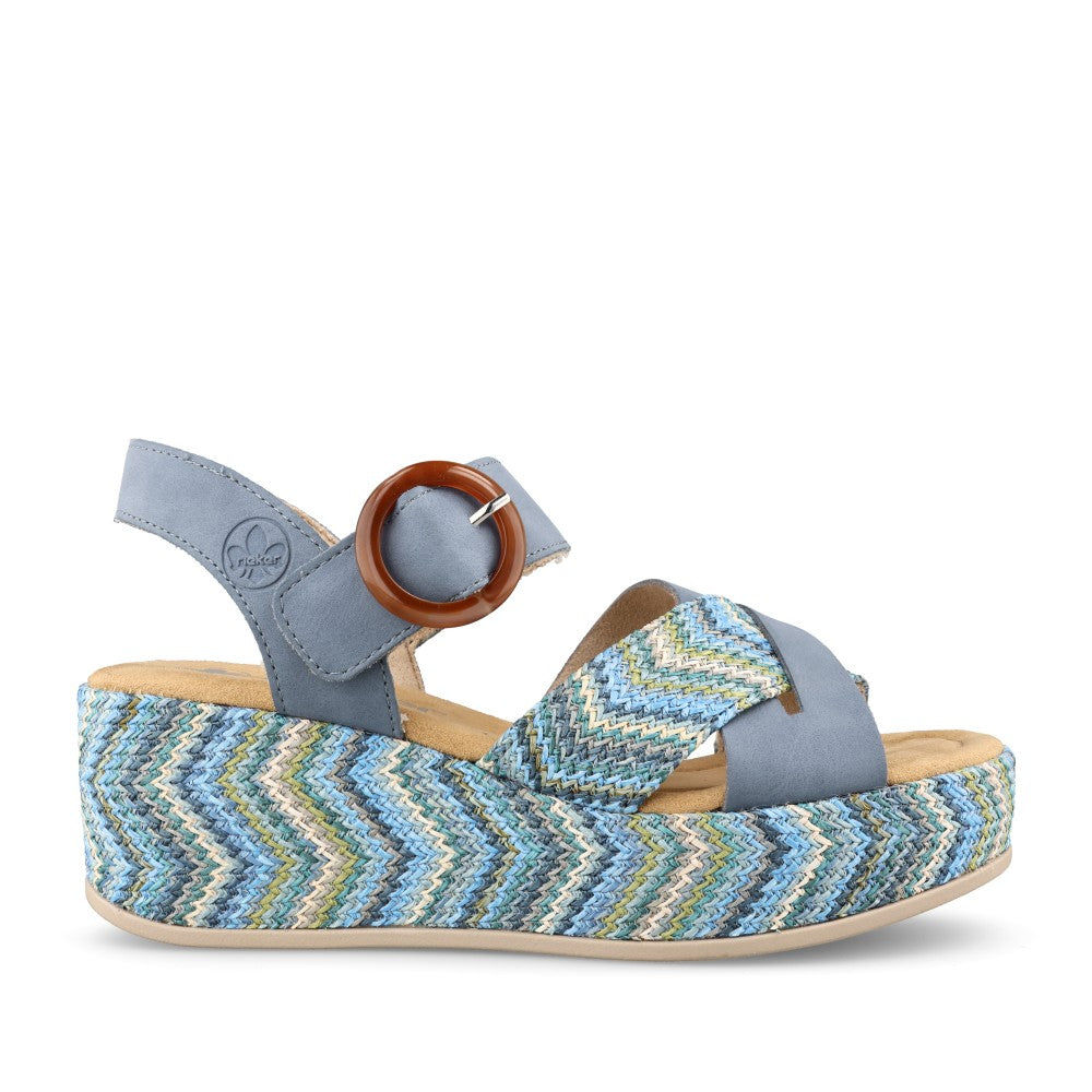 Ladies 69469 Wedge Sandal In Blue
