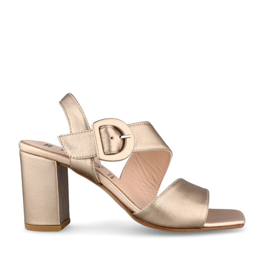 Ladies 39626 High Heel Sandal In Metallic