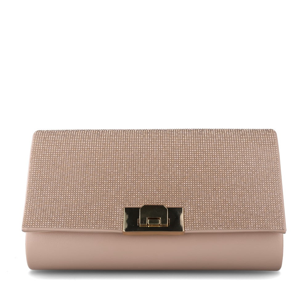 Ladies Centerfold Clutch Bag In Rose Gold