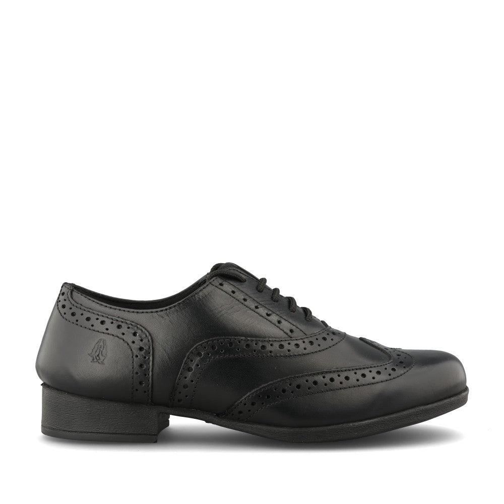 Girls Kada Laced Brogue Shoe In Blk Leather
