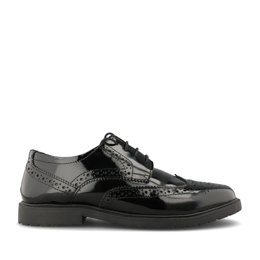 Girls Verity Laced Shoe In Blk Patent