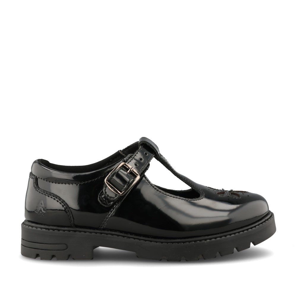 Girls Fiona Laced Shoe In Blk Patent