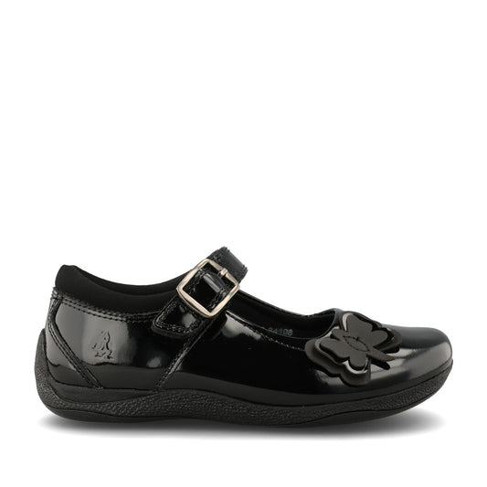 Girls Julie Patent Leather Velcro Shoe In Blk Patent