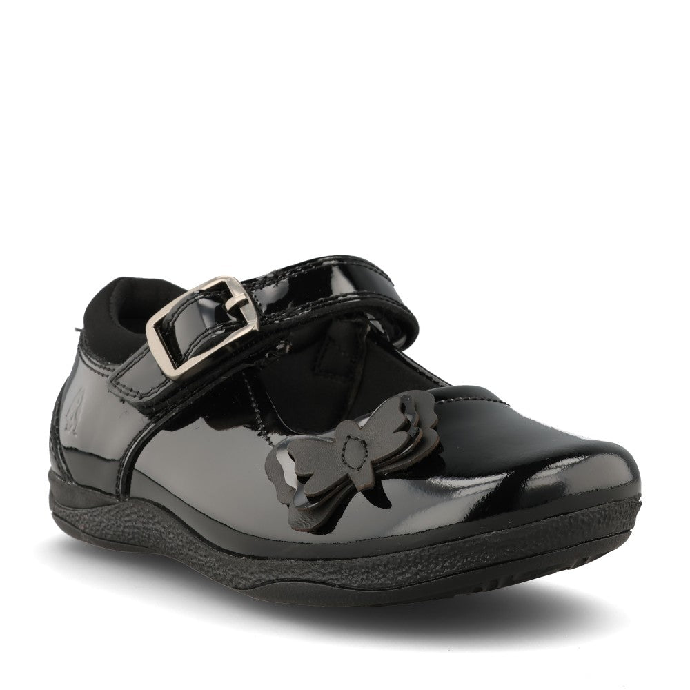 Girls Julie Patent Leather Velcro Shoe In Blk Patent