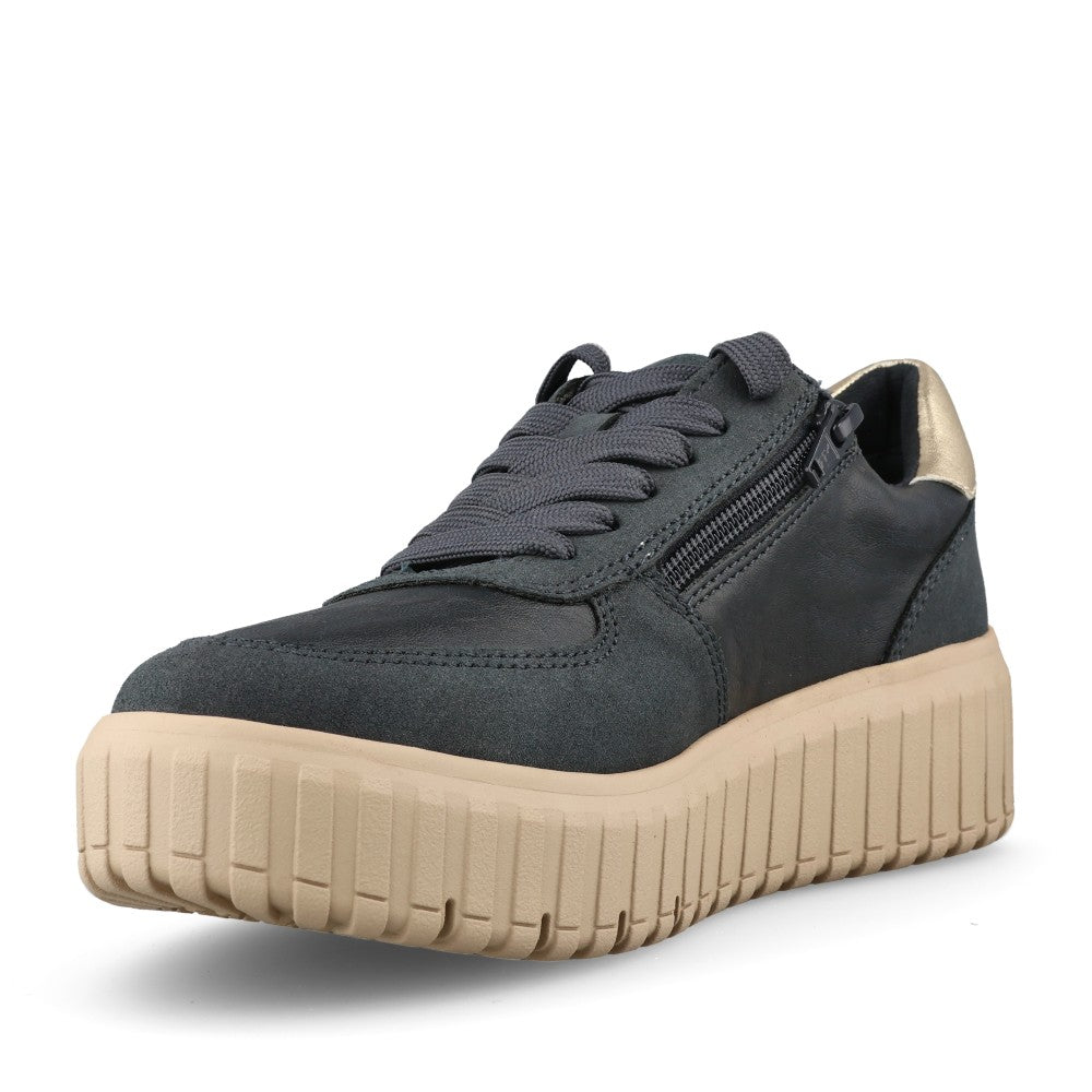 Ladies 8-23666 Laced Trainer In Navy