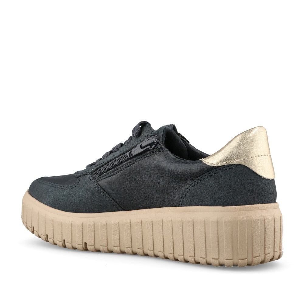 Ladies 8-23666 Laced Trainer In Navy