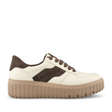Ladies 8-23666 Laced Trainer In Beige