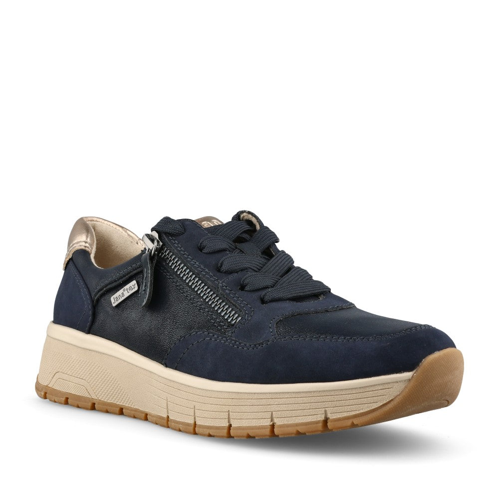 Ladies 8-23762 Laced Trainer In Navy