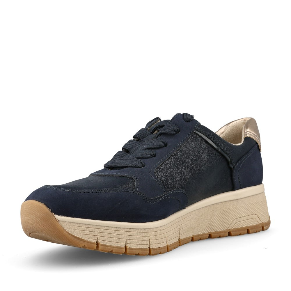 Ladies 8-23762 Laced Trainer In Navy