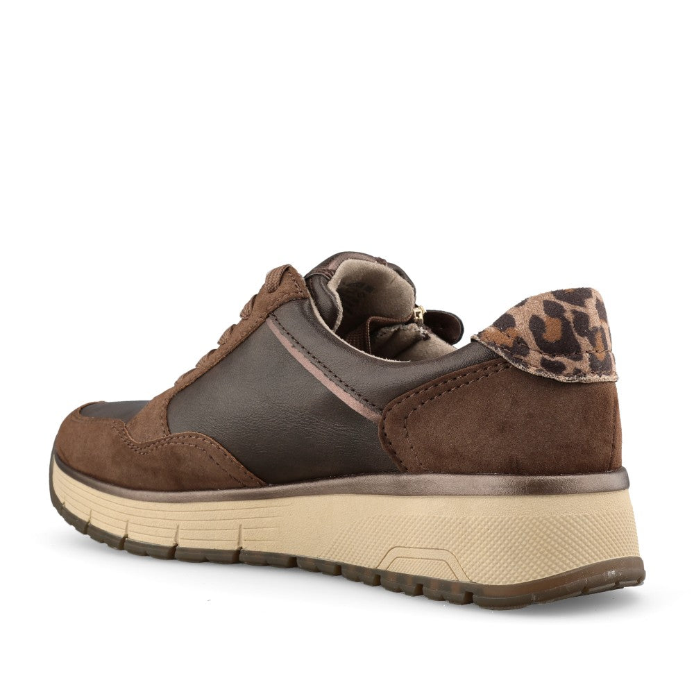 Ladies 8-23762 Laced Trainer In Mocha