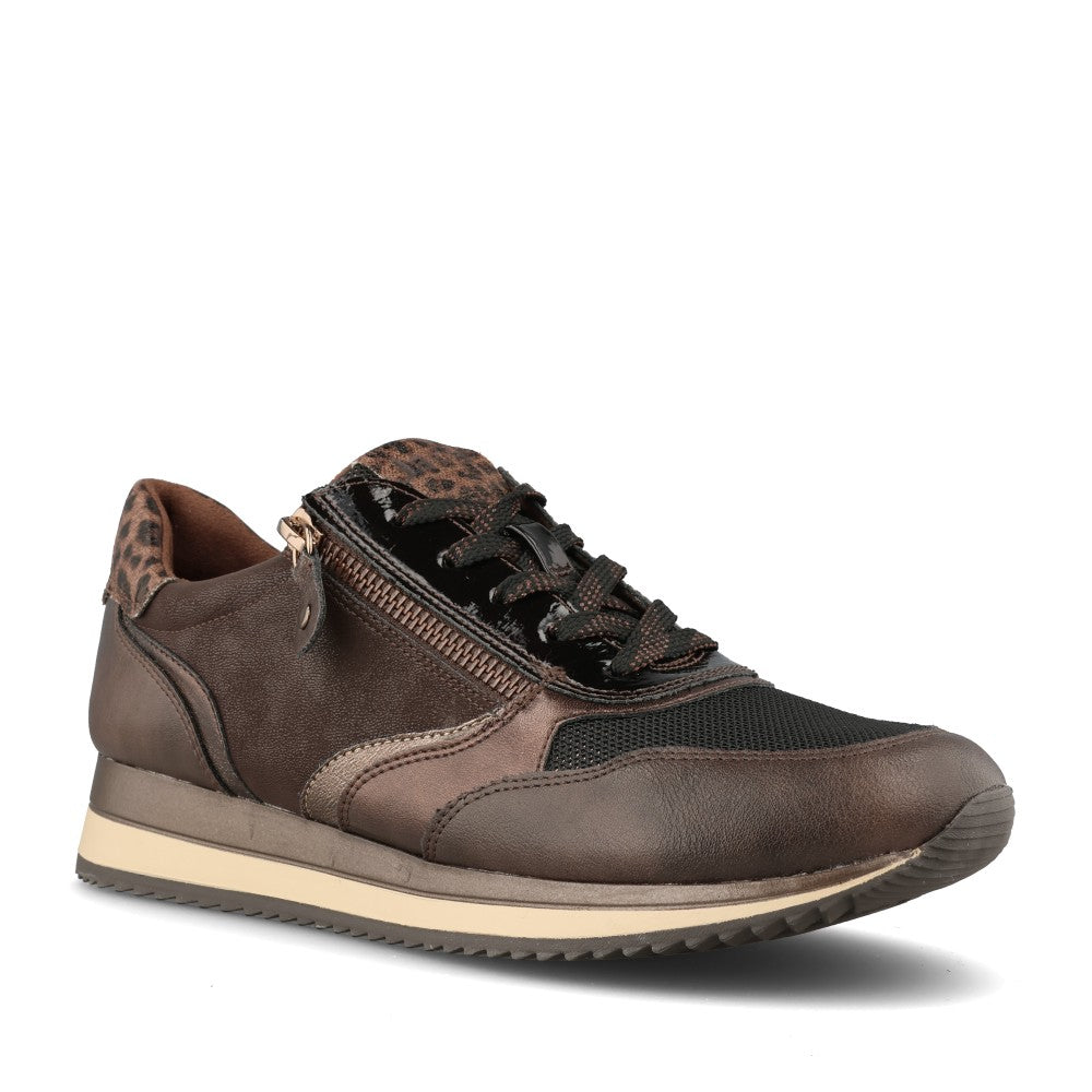 Ladies 8-23774 Laced Trainer In Mocha