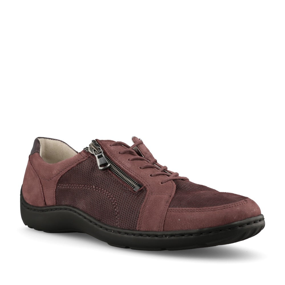 Ladies 496042 Henni Laced Shoe In Burgandy
