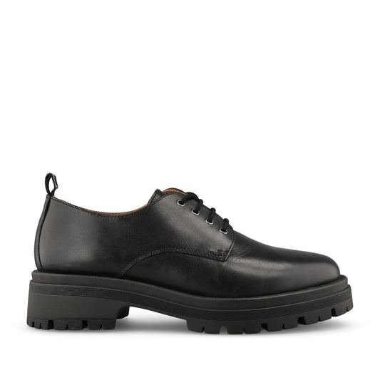 Girls Kanna Laced Shoe In Blk Leather