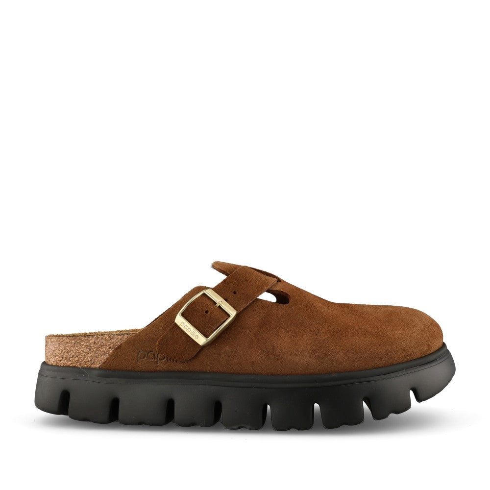 Birkenstock Ladies 1028402 Boston Chunky Suede Clog In Tan