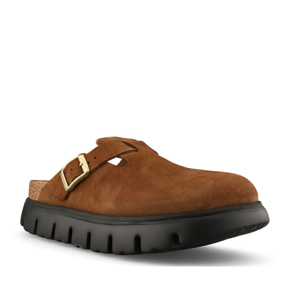 Birkenstock Ladies 1028402 Boston Chunky Suede Clog In Tan