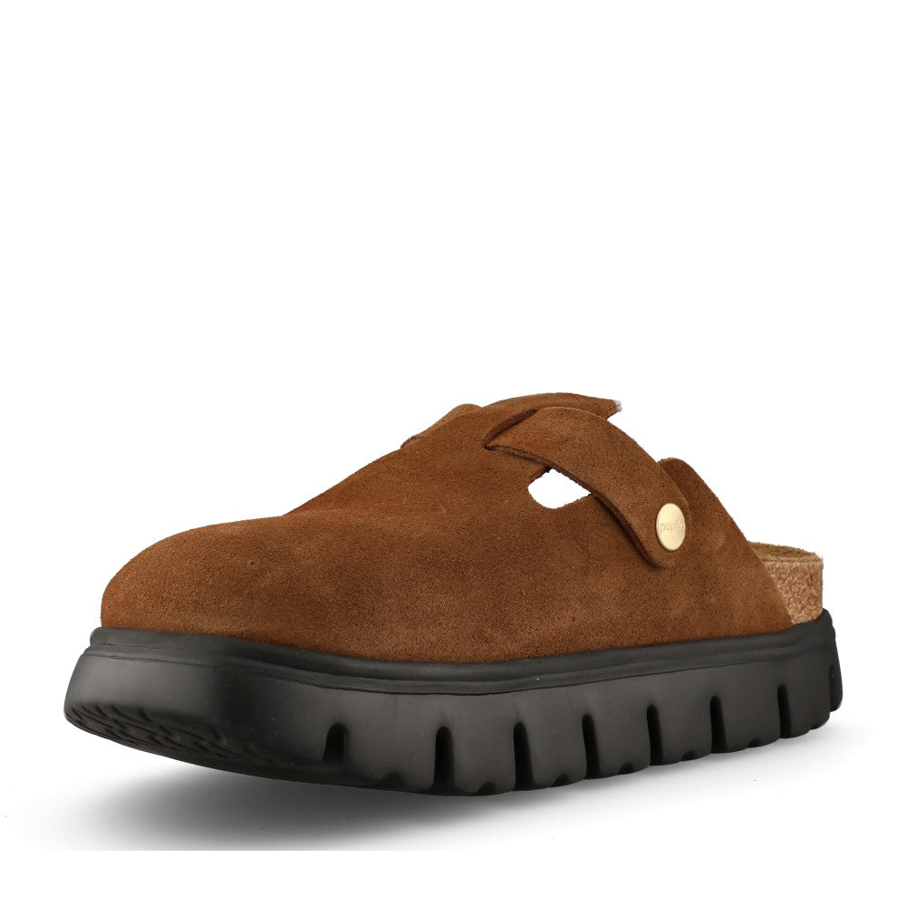 Birkenstock Ladies 1028402 Boston Chunky Suede Clog In Tan