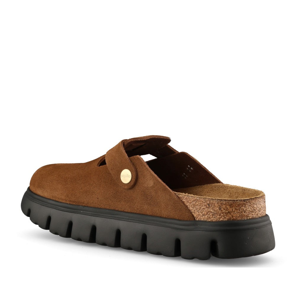 Birkenstock Ladies 1028402 Boston Chunky Suede Clog In Tan