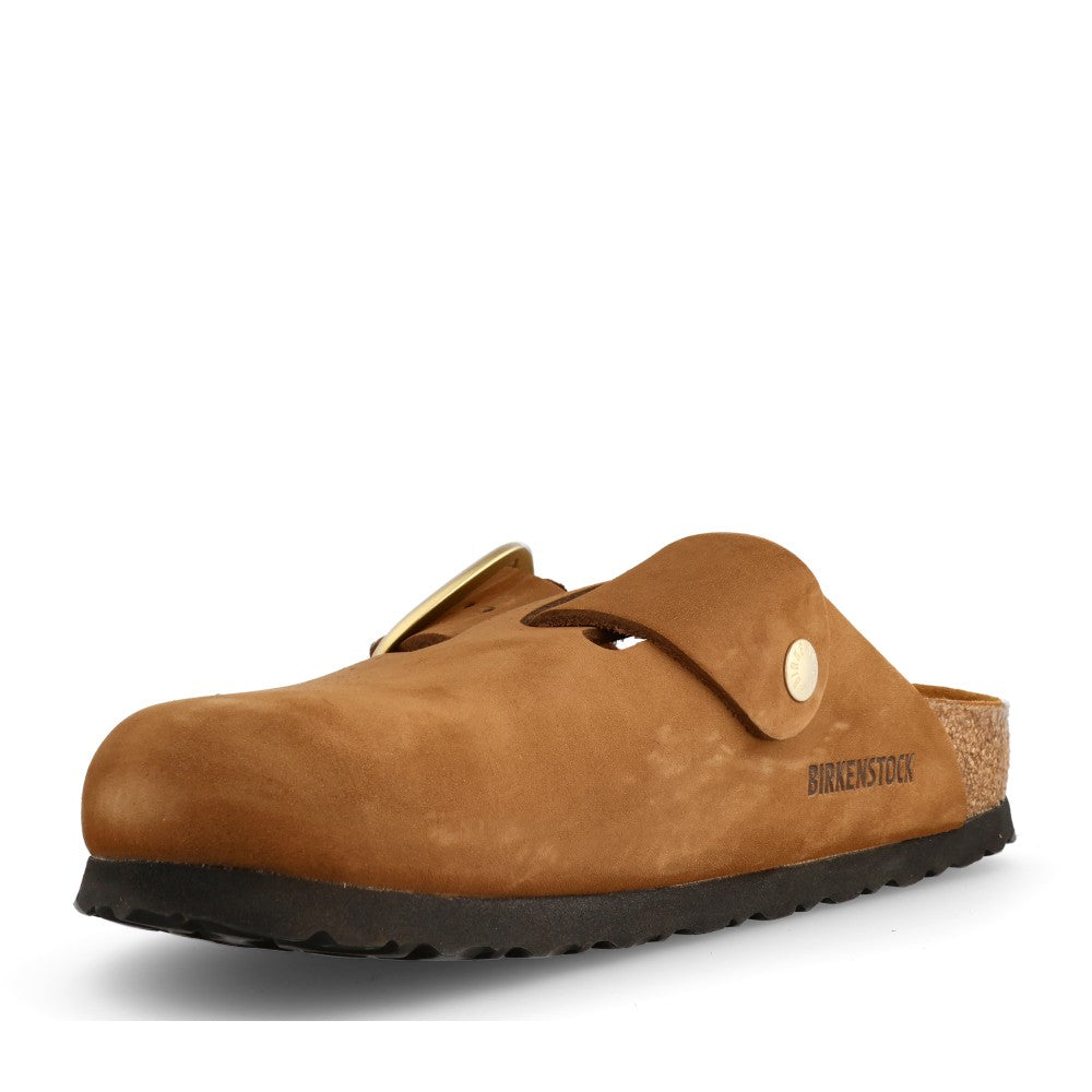Birkenstock Ladies 1032949 Boston Big Buckle Nubuck Clog In Tan