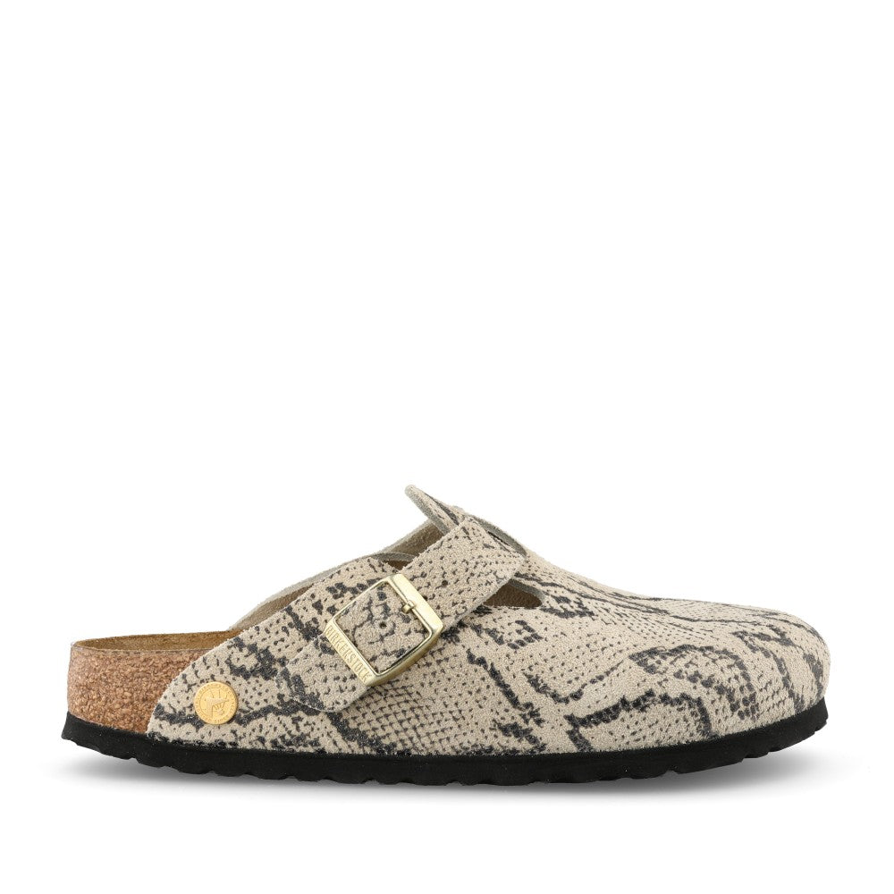 Ladies 1033086 Boston Rivet Suede Clog In Snake