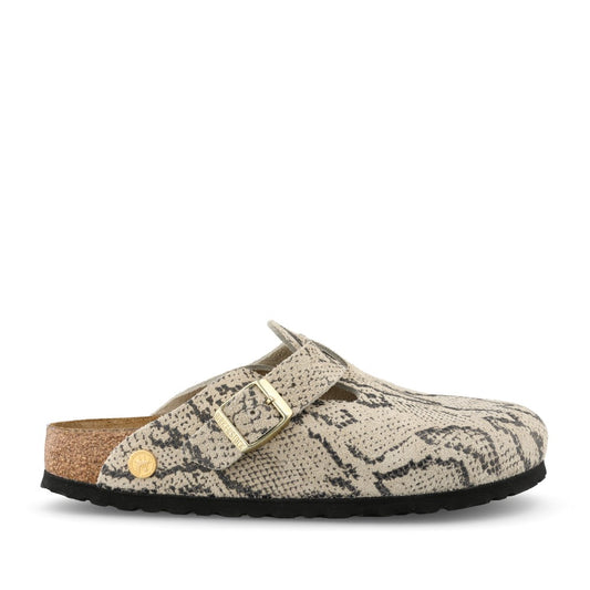 Ladies 1033086 Boston Rivet Suede Clog In Snake