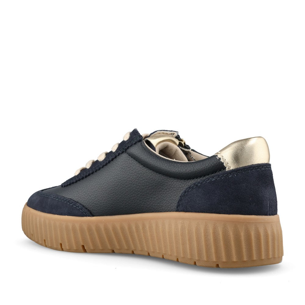 Ladies 8-3729 Laced Trainer In Navy