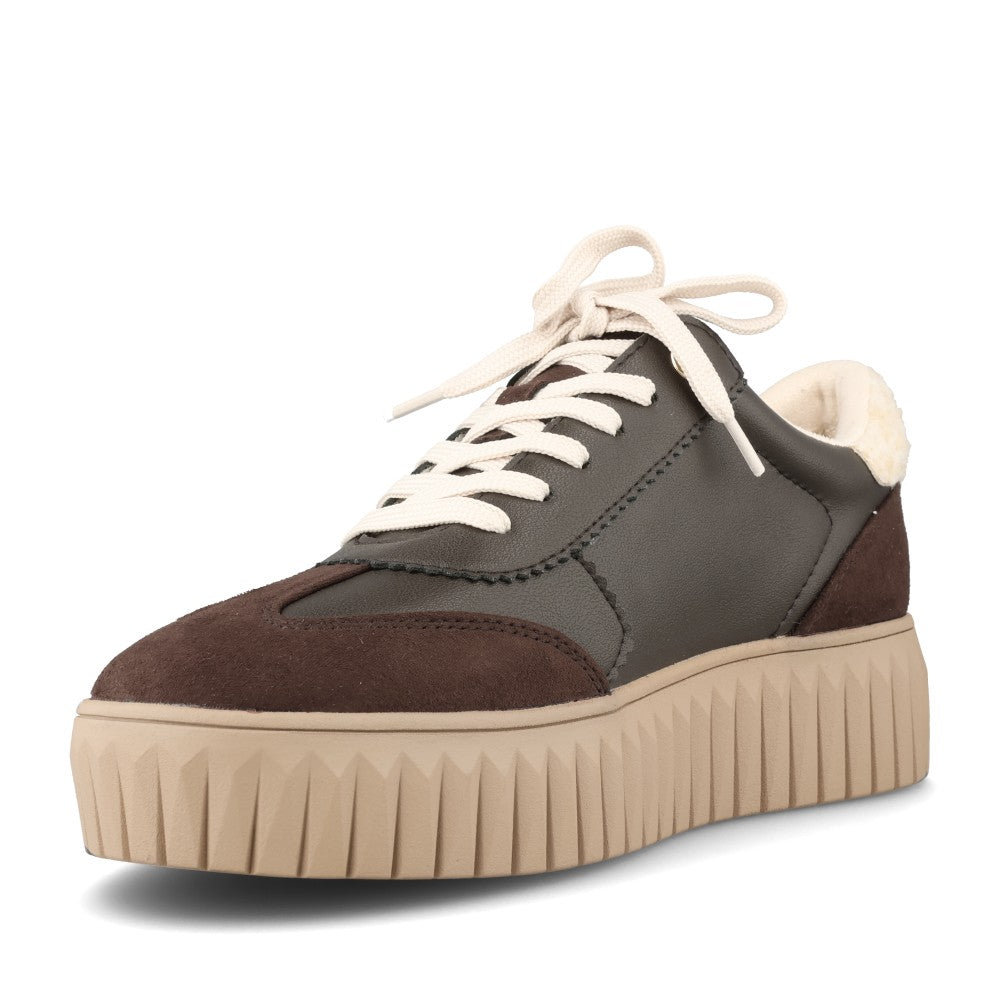 Marco Tozzi Ladies 2-83702 Ladies Laced Trainer in Mocha