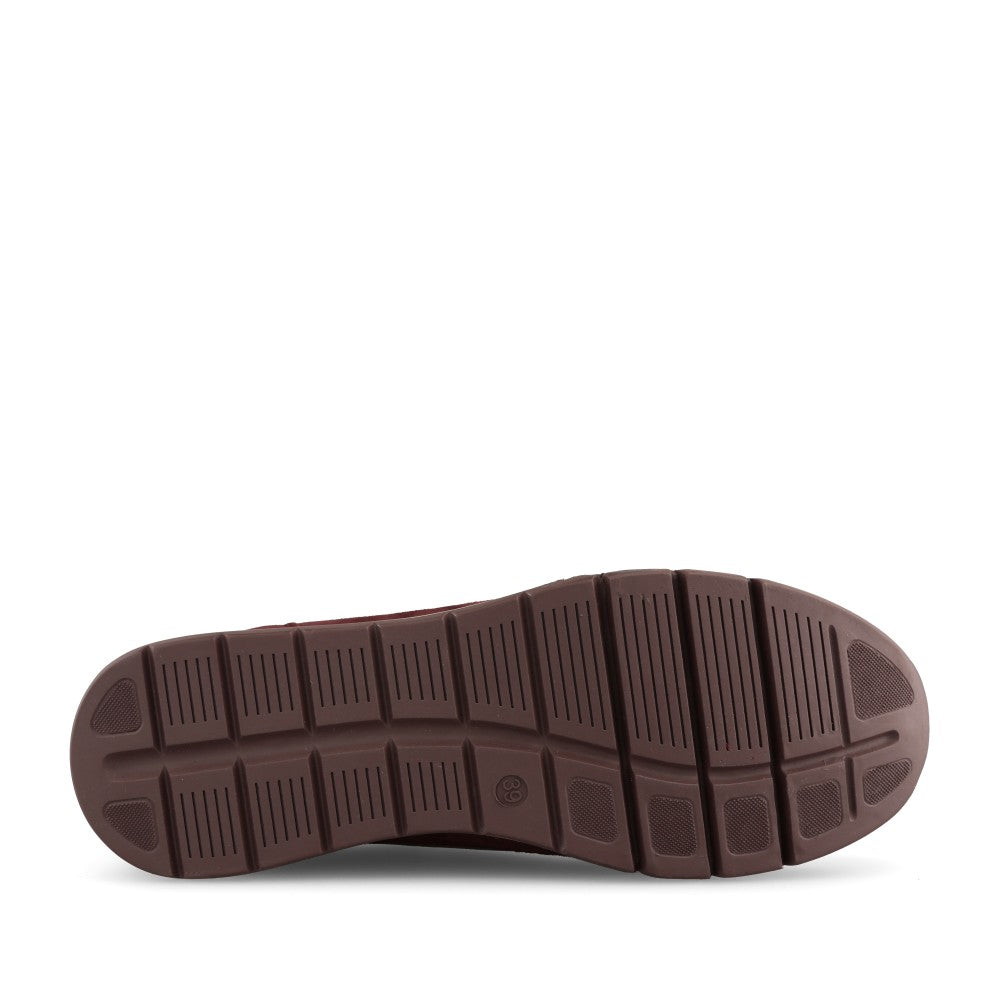 Caprice Ladies 9-23756 Laced Trainer In Burgandy