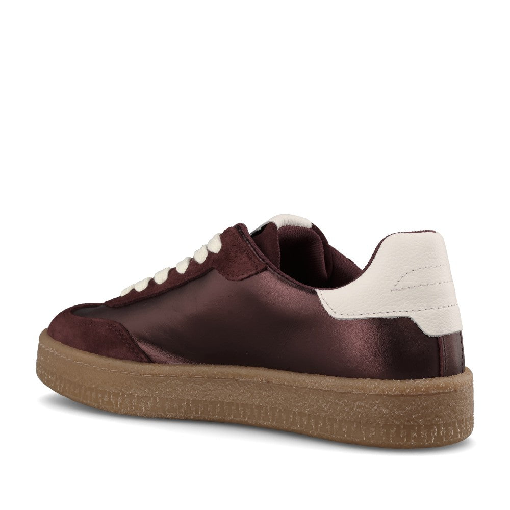 Tamaris Ladies 1-23723 Laced Trainer in Burgandy