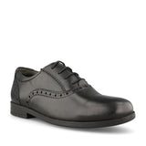 Girls Hermione Black Leather Laced Brogue In Kids F Fit