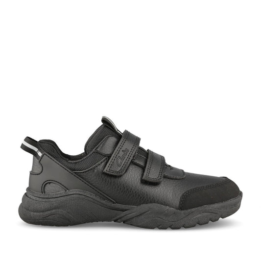 Boys Feather Shine K Black Velcro Trainer In Kids F Fit