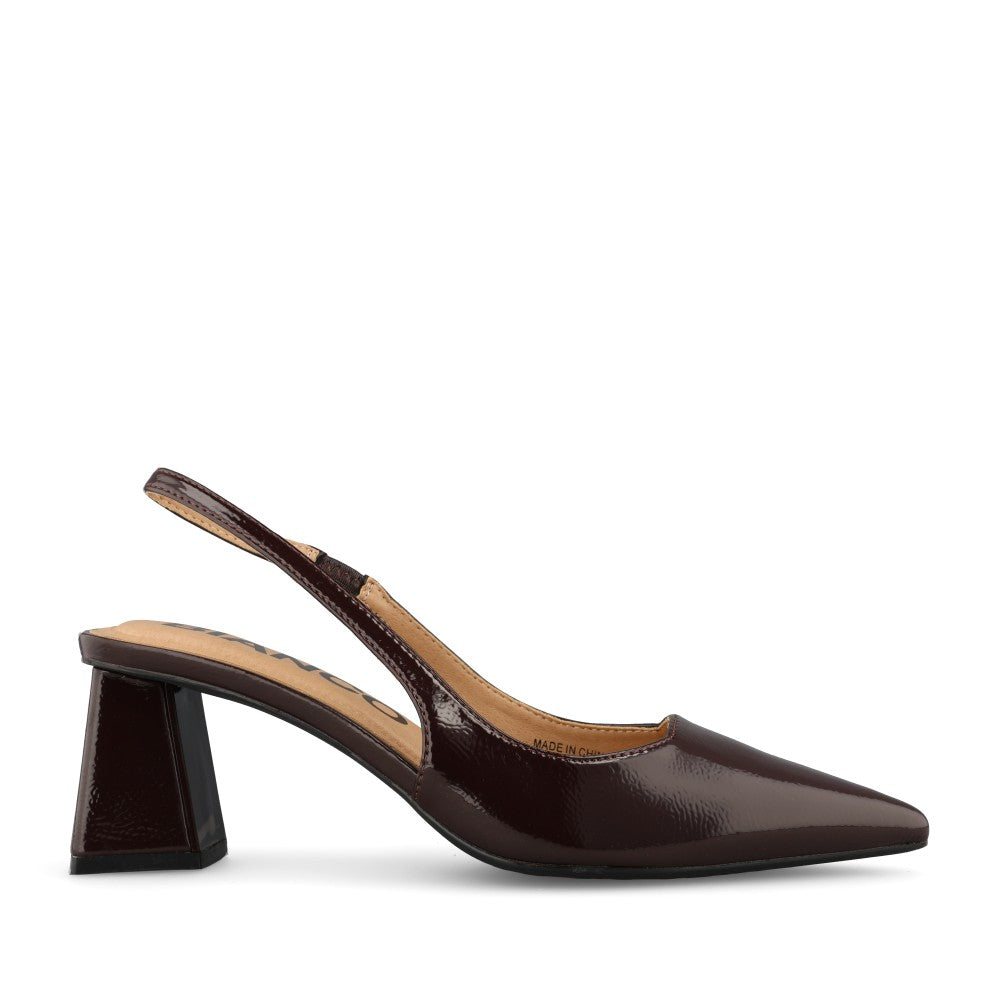 Bianco Ladies Biamaralyn Slingback Patent 11240941 Court Shoe In Brown