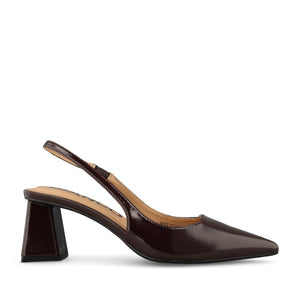Bianco Ladies Biamaralyn Slingback Patent 11240941 Court Shoe In Brown