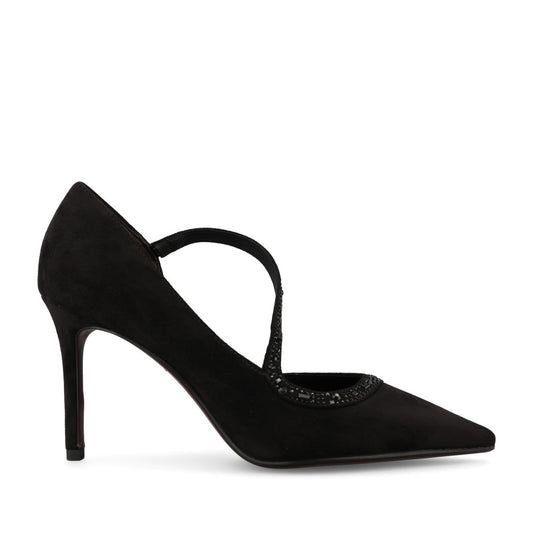 Tamaris Ladies 1-22443 Cut Out High Heel Court Shoe In Black
