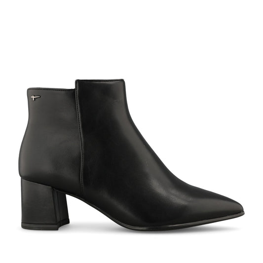 Tamaris Ladies 1-25023 Block Heel Ankle Boot In Black
