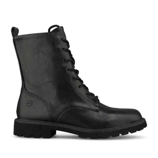 Tamaris Ladies 1-25215 Laced Ankle Boot In Black