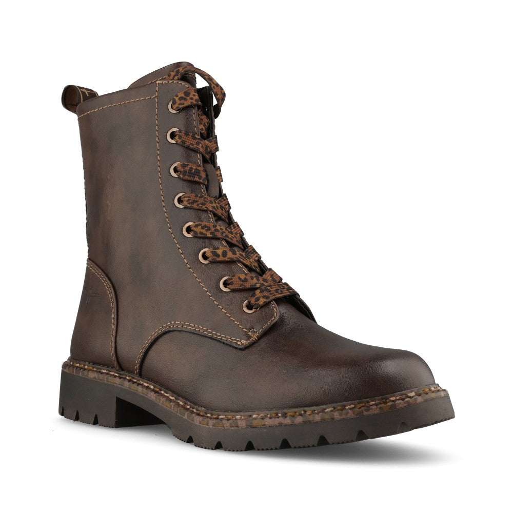 Tamaris Ladies 1-25231 Laced Ankle Boot In Mocha